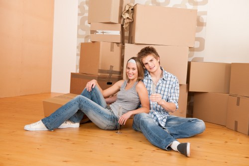 Team maintaining safe practice during a removal job
