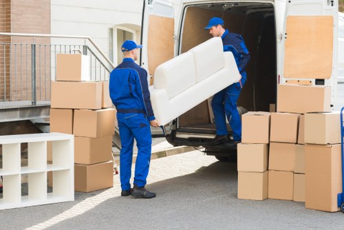 Moving truck arranged for residential streets and access challenges in Barnet