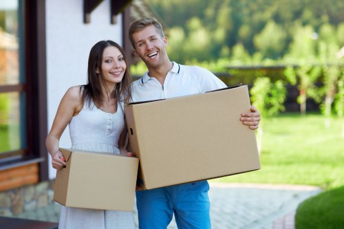 Charity donation-ready furniture and household items from a clearance