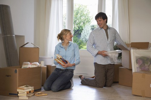 Selection of sturdy boxes and packing supplies for local relocation