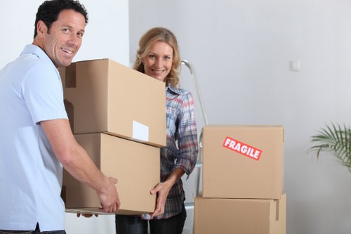 Boxes and furniture prepared for a Barnet apartment removal