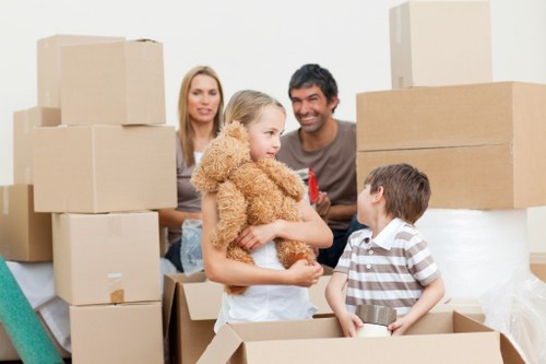 Donated furniture and household items prepared for charity reuse